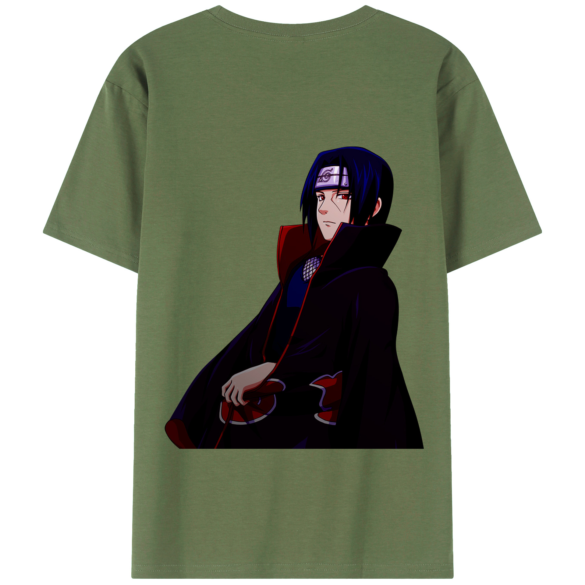 （画像用） NARUTO -ナルト- うちは イタチ Uchiha Itachi 綿100％ メンズ半袖Tシャツ（バックプリント） 通気性